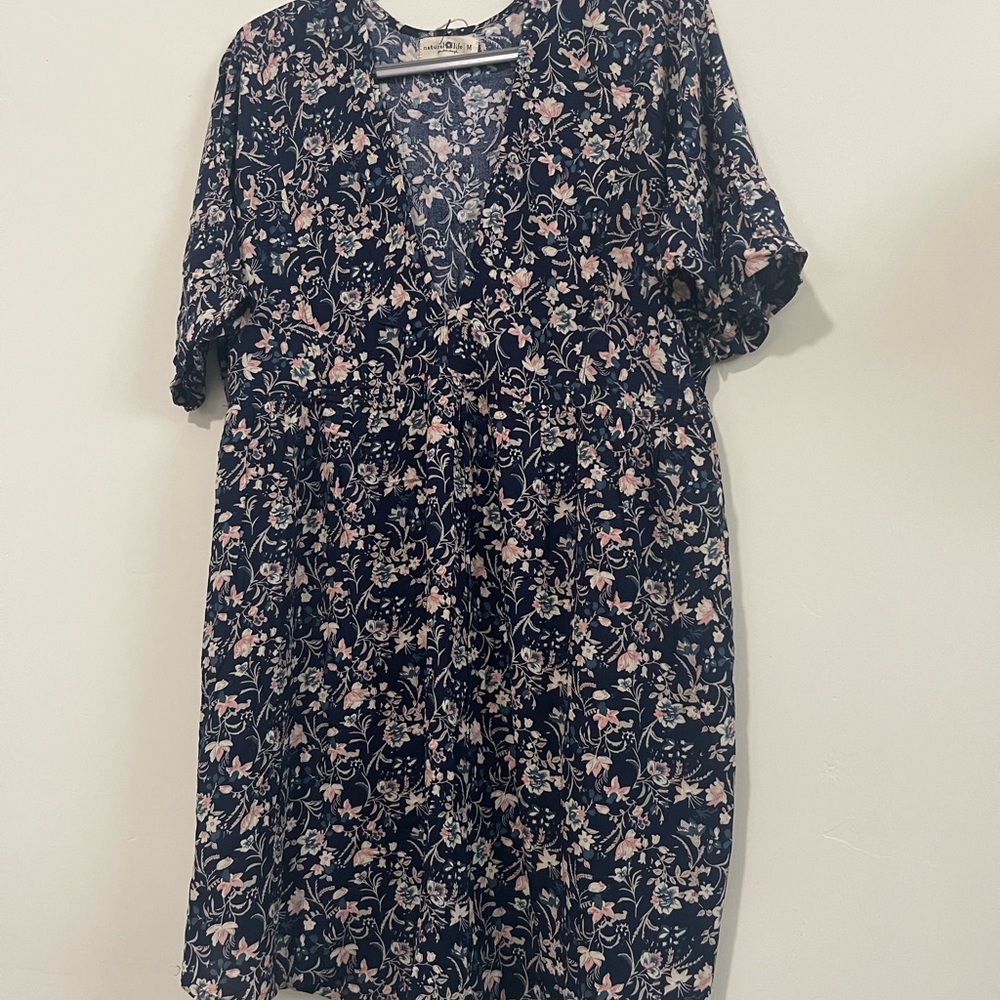 Natural Life Navy and Pink Floral Top